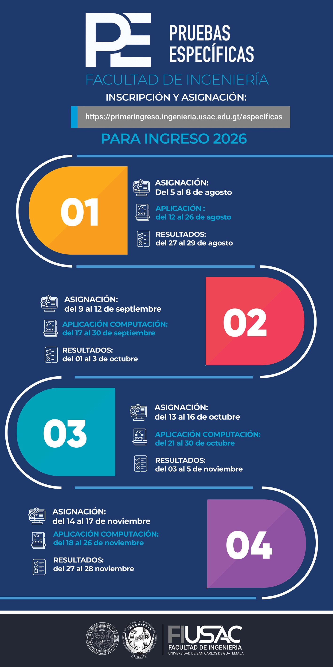 Fechas de pruebas específicas
